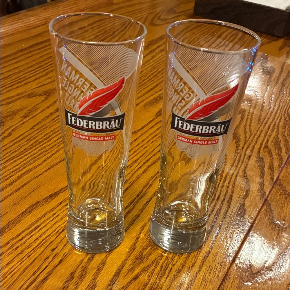 German Single Malt Beer Glass Set - Red and Clear